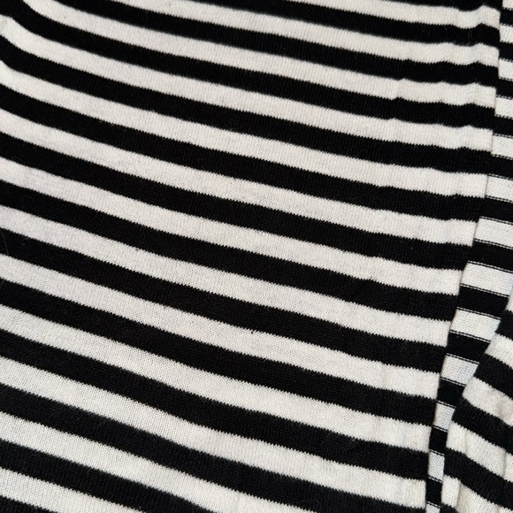 Black & White Striped Open Front Cardigan by Melrose Chic Size Large - Picture 6 of 9